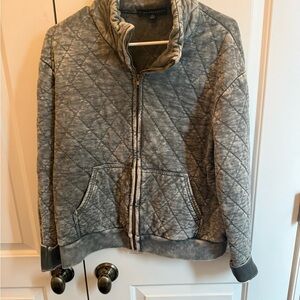 Jane + Delancey Quilted Full-Zip Jacket in Heather Gray